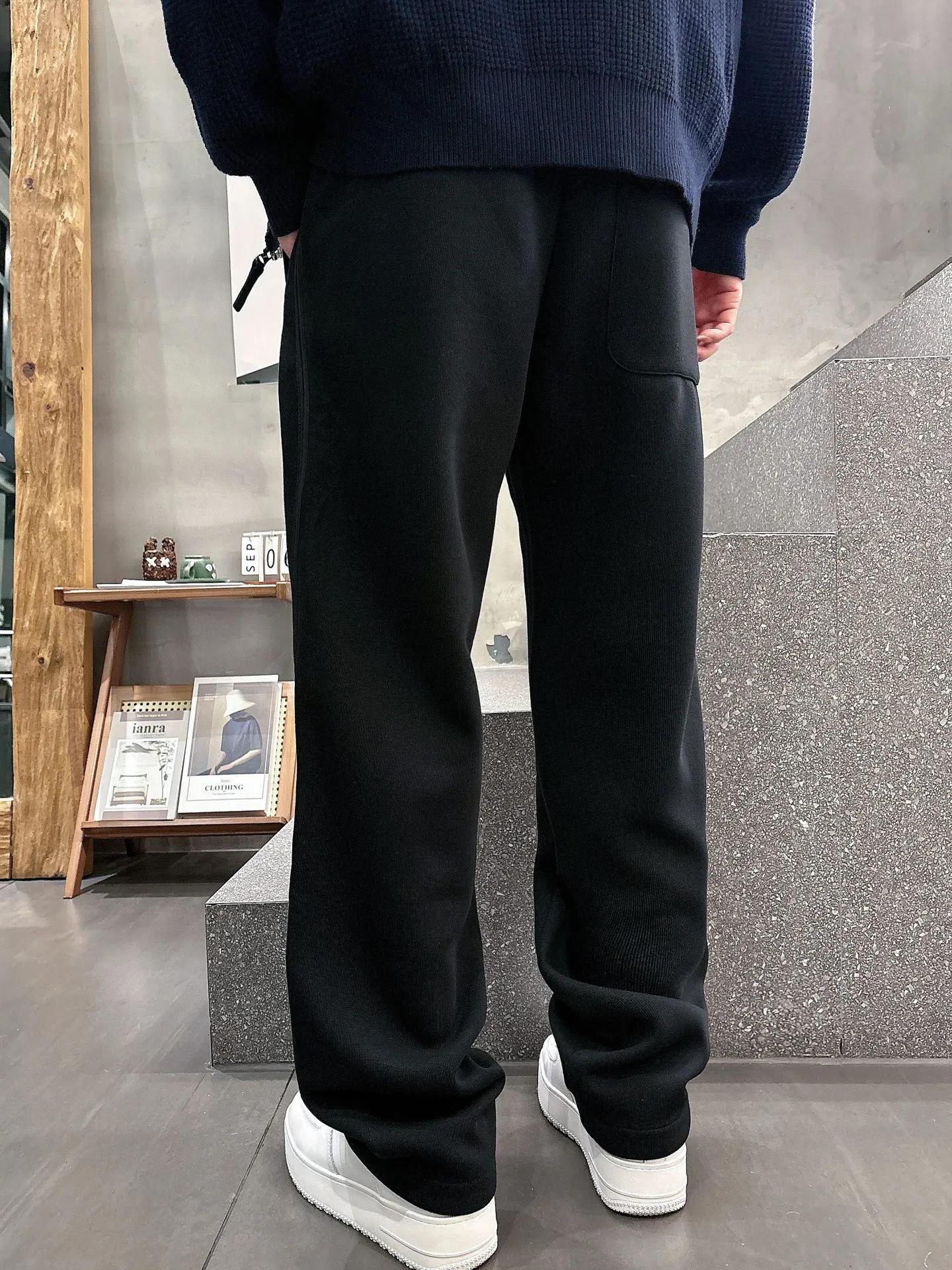 P300 NEW2025 Autumn and Winter New Casual Pants Exclusive Customized Fabric Color: Black and Blue SIZE: M-4XL